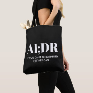 Aangepaste auteur zwarte anti AI-boeken AI;DR  Tote Bag
