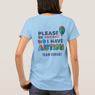 Aangepaste Autisme Bewustzijn Wees alstublieft ged T-shirt