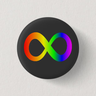 Aangepaste Autisme Infinity Rainbow Symbool ID Hel Ronde Button 3,2 Cm