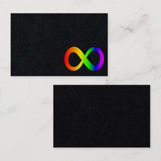 Aangepaste Autisme Infinity Rainbow Symbool ID Hel Visitekaartje (Voorkant / Achterkant)