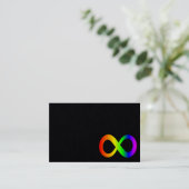 Aangepaste Autisme Infinity Rainbow Symbool ID Hel Visitekaartje (Staand voorkant)