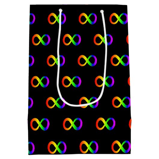 Aangepaste Autisme Infinity Regenboog Symbool ID A Medium Cadeauzakje (Achterkant)