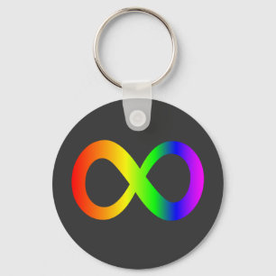 Aangepaste Autisme Infinity Regenboog Symbool ID A Sleutelhanger