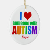 Aangepaste Autisme Liefde Keramisch Ornament (Rechts)