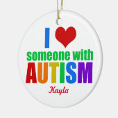 Aangepaste Autisme Liefde Keramisch Ornament (Links)