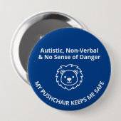 Aangepaste Autisme Niet-Verbaal/Geen Gevaar Kinder Ronde Button 4,0 Cm (Voorkant /achterkant)