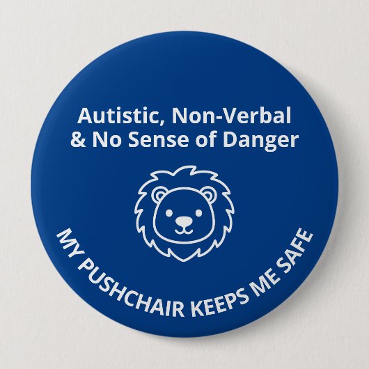 Aangepaste Autisme Niet-Verbaal/Geen Gevaar Kinder Ronde Button 4,0 Cm (Voorkant)