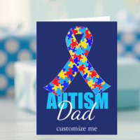 Aangepaste autisme Pap Blue Ribbon Birthday