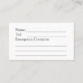 Aangepaste autisme-waarschuwingskaarten voor organ visitekaartje (Achterkant)