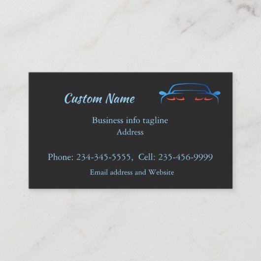 Aangepaste auto auto auto verkoop bedrijf visitekaartje (Voorkant)