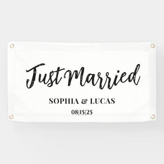 Aangepaste auto decoratie Net getrouwd banner (Horizontaal)