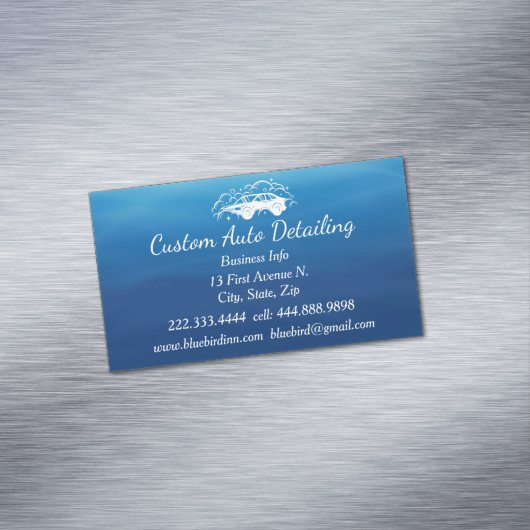 Aangepaste auto-detailverpakking - Auto-was Magnetisch Visitekaartje (Voorbeeld)