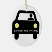 Aangepaste auto en chauffeur keramisch ornament (Rechts)