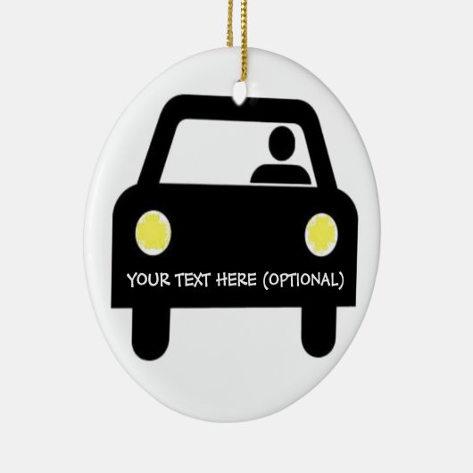 Aangepaste auto en chauffeur keramisch ornament (Rechts)