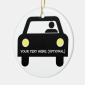 Aangepaste auto en chauffeur keramisch ornament (Links)