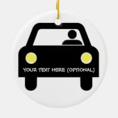 Aangepaste auto en chauffeur keramisch ornament (Achterkant)