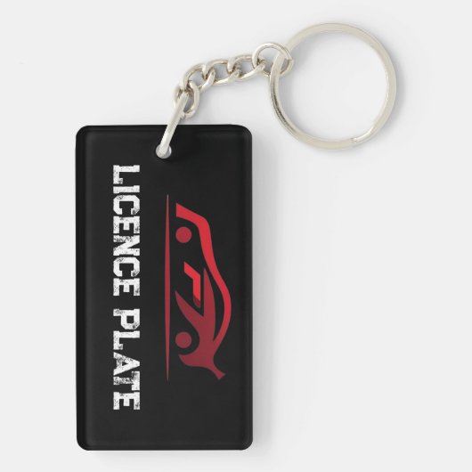 Aangepaste auto licentie Bord Sleutelhanger (achterkant)