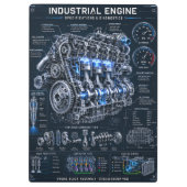 Aangepaste Auto Motor Schematische Blauwdruk Klemb Klembord (Achterkant)