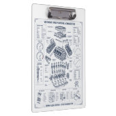 Aangepaste Auto Motor Schematische Blauwdruk Klemb Klembord (Rechts)