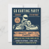 Aangepaste auto nummer Go Karting Party Uitnodigin (Voorkant)