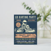 Aangepaste auto nummer Go Karting Party Uitnodigin (Staand voorkant)