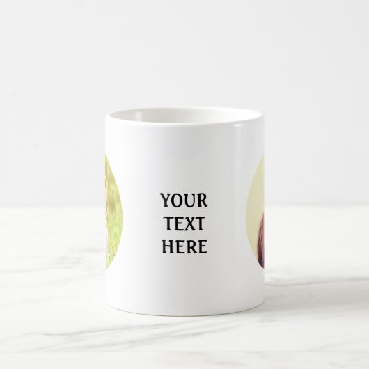 Aangepaste automatische ronde foto's en tekst op m koffiemok (Center)