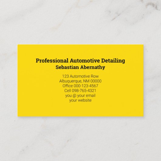 Aangepaste automotorebezetting visitekaartje (Achterkant)