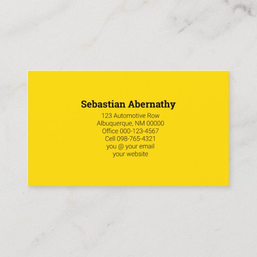 Aangepaste automotorebezetting visitekaartje (Achterkant)