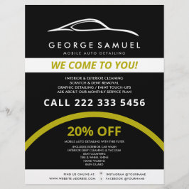 Aangepaste autoreparatie en moderne autodetailleri flyer