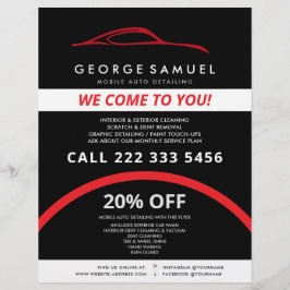 Aangepaste autoreparatie en moderne autodetailleri flyer