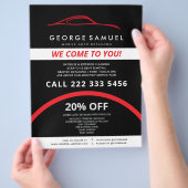 Aangepaste autoreparatie en moderne autodetailleri flyer (Hand)