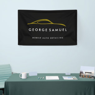 Aangepaste autoreparatie en moderne autodetailleri spandoek