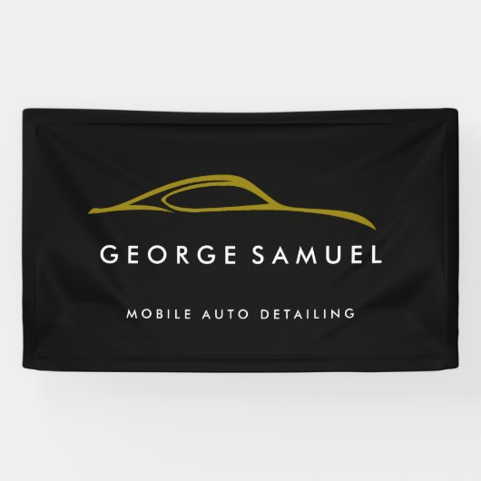 Aangepaste autoreparatie en moderne autodetailleri spandoek (Horizontaal)