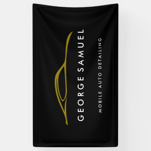 Aangepaste autoreparatie en moderne autodetailleri spandoek (Verticaal)