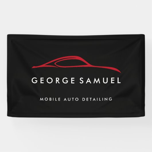 Aangepaste autoreparatie en moderne autodetailleri spandoek (Horizontaal)