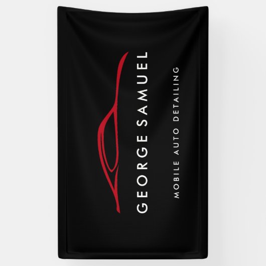 Aangepaste autoreparatie en moderne autodetailleri spandoek (Verticaal)