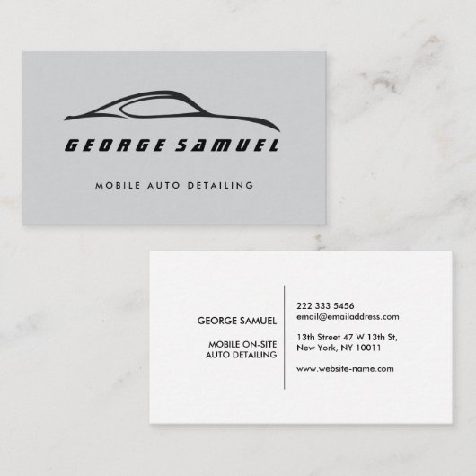 Aangepaste autoreparatie en moderne autodetailleri visitekaartje (Voorkant / Achterkant)