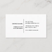 Aangepaste autoreparatie en moderne autodetailleri visitekaartje (Achterkant)