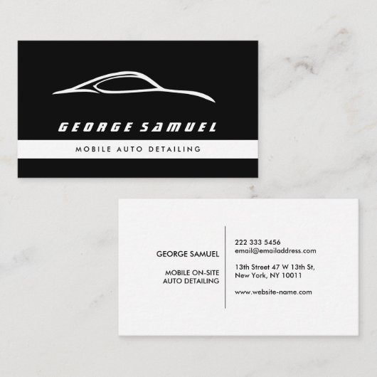 Aangepaste autoreparatie en moderne autodetailleri visitekaartje (Voorkant / Achterkant)