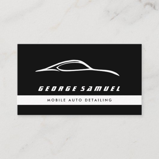 Aangepaste autoreparatie en moderne autodetailleri visitekaartje (Voorkant)