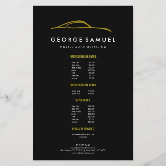 Aangepaste Autoreparatie & Moderne Autodetailing Flyer (Voorkant)