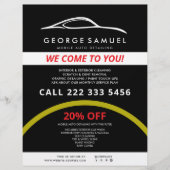 Aangepaste Autoreparatie & Moderne Autodetailing Flyer (Voorkant)