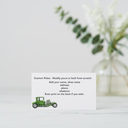 Aangepaste autowinkel visitekaartje (Staand voorkant)