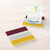 Aangepaste Autumnal Mulberry Amber Stripes Glazen Onderzetter (Schuin)