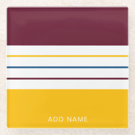 Aangepaste Autumnal Mulberry Amber Stripes Glazen Onderzetter