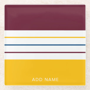 Aangepaste Autumnal Mulberry Amber Stripes Glazen Onderzetter
