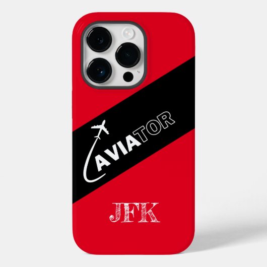 Aangepaste Aviator, Vliegtuigen,Modern,Piloot,Luch Case-Mate iPhone Case (Achterkant)