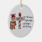 Aangepaste avocado paar Ornament, Personaliseer on Keramisch Ornament (Rechts)