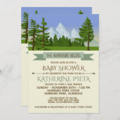 Aangepaste 'Avontuur Begint' Baby Shower Uitnodigi Kaart (Voorkant / Achterkant)