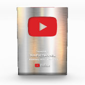 Aangepaste award Play Button display plaque Fotoblokken (Voorkant)